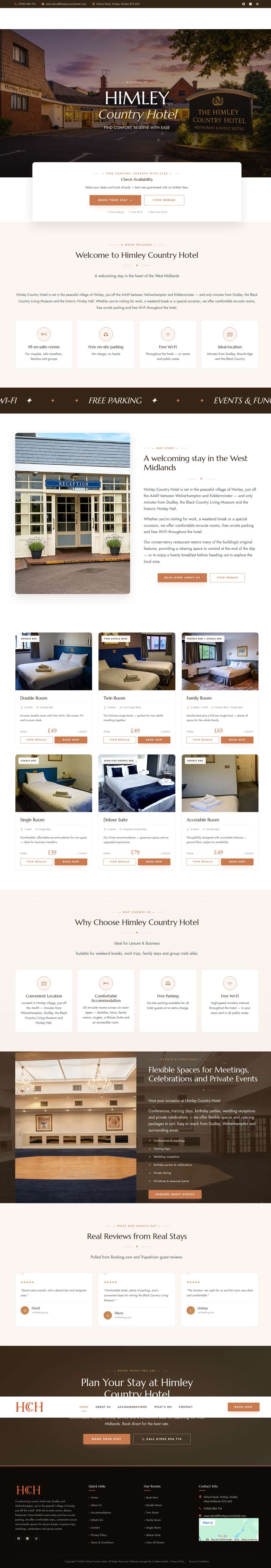 Himley Country Hotel website — full page